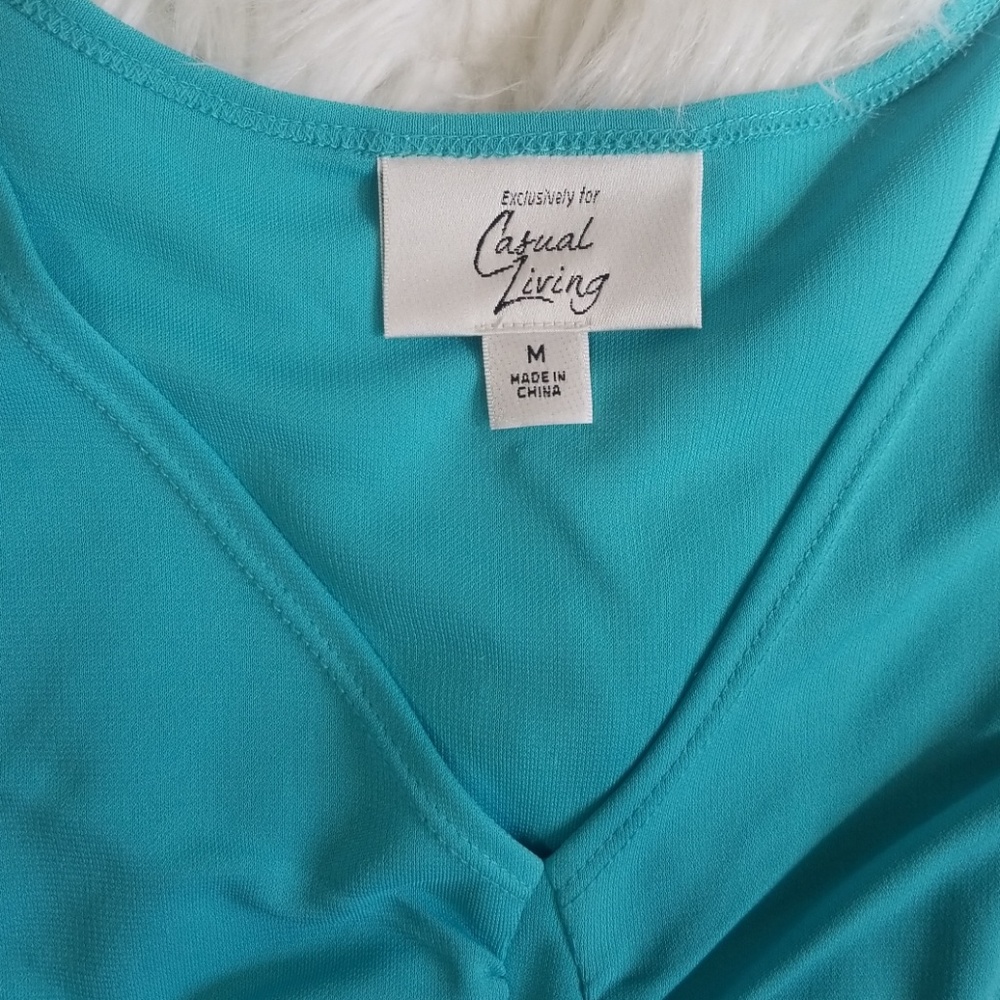 Casual Living blue V neck dress. Size M - Picture 8 of 12